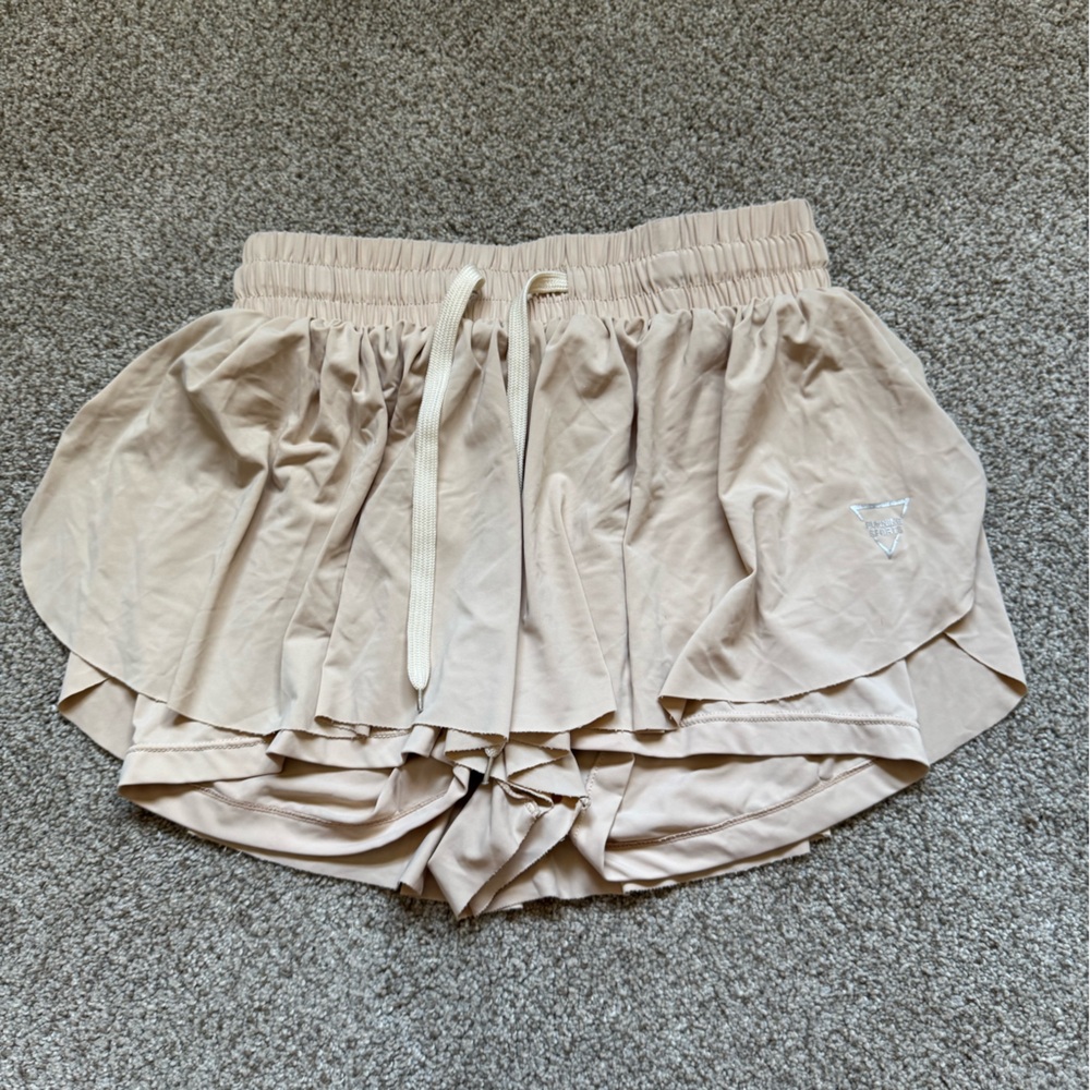Beige Drawstring Skirt